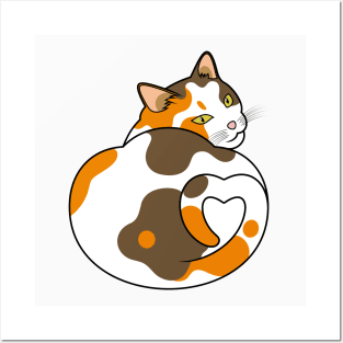 Calico Cat Loaf Love Posters and Art